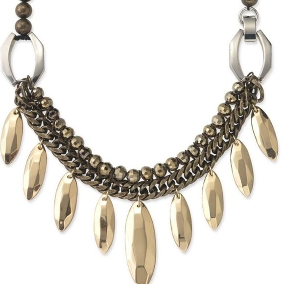 stella & dot ~ safari statement necklace ~ limited edition retired gold black - Picture 5 of 5